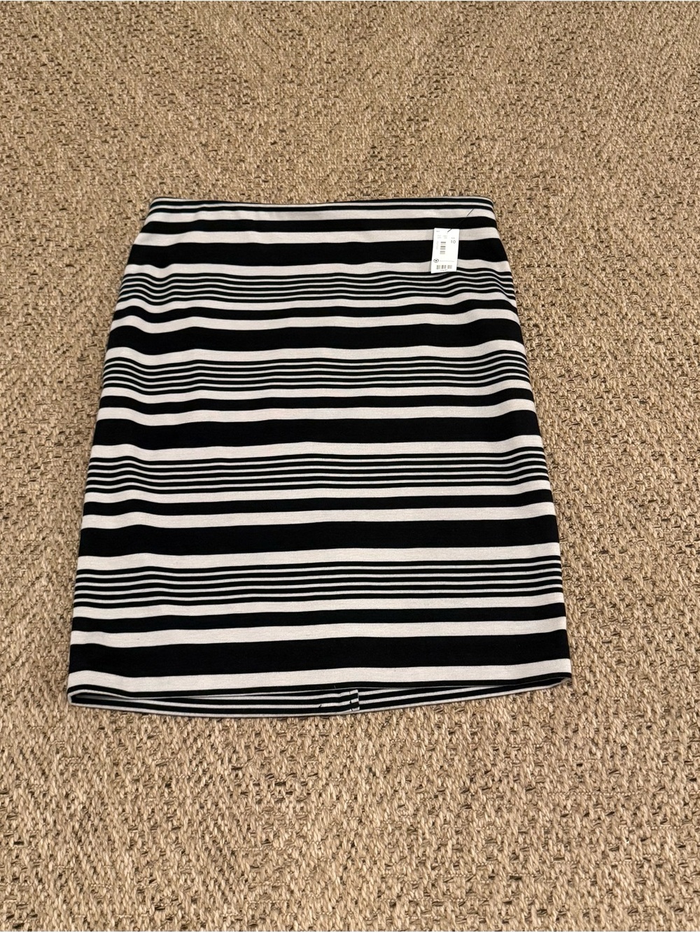 The Limited Black and White Striped Pencil Skirt